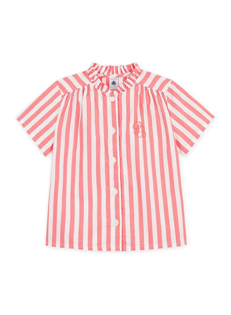 Petit Bateau Children's short-sleeved stripy cotton blouse
